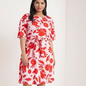 ELOQUII Tie Waist Shift Dress